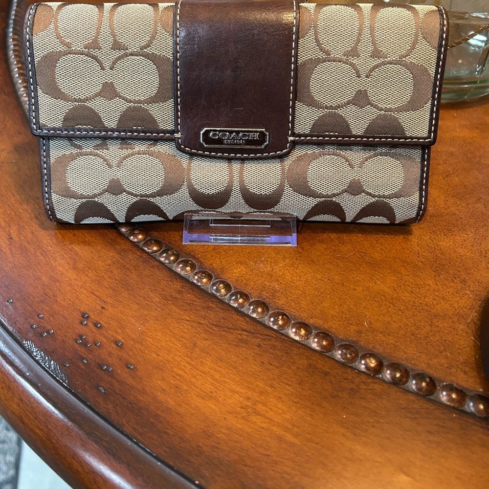 Coach Jacquard/leather Wallet